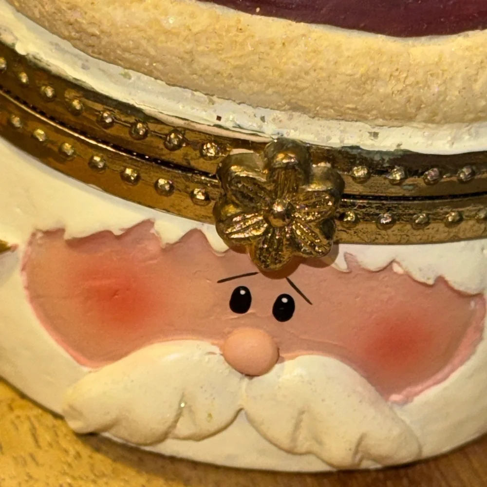 VTG Santa Clause Hinged Trinket Box